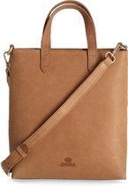 Fred De La Bretoniere Schoudertas Heavy Grain Leather Leer - beige