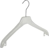 De Kledinghanger Gigant - 5 x Mantel / kostuumhanger kunststof transparant met schouderverbreding, 38 cm