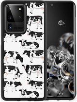 Siliconen Hoesje met Naam Geschikt voor Samsung Galaxy S20 Ultra Telefoon Hoesje met Zwarte rand Koetjes
