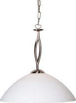 Steinhauer Capri - Hanglamp - 1 lichts - Staal - Wit albast glas