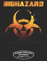 Biohazard Hexagonal Graph Paper Notebook 120 Pages - 8.5 X 11