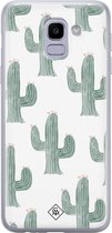 Samsung J6 (2018) hoesje siliconen - Cactus print | Samsung Galaxy J6 (2018) case | groen | TPU backcover transparant