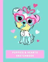 Puppies & Hearts Sketchbook: Large Blank Sketchbook with BONUS Puppy Themed Coloring Pages, Kids Can Use with Colored Pencils and Crayons (Fun Draw