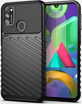 Samsung Galaxy M21 Twill Thunder Texture Back Cover Zwart