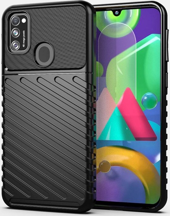 Bol Com Samsung Galaxy M21 Twill Thunder Texture Back Cover Zwart