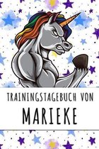 Trainingstagebuch von Marieke: Personalisierter Tagesplaner für dein Fitness- und Krafttraining im Fitnessstudio oder Zuhause