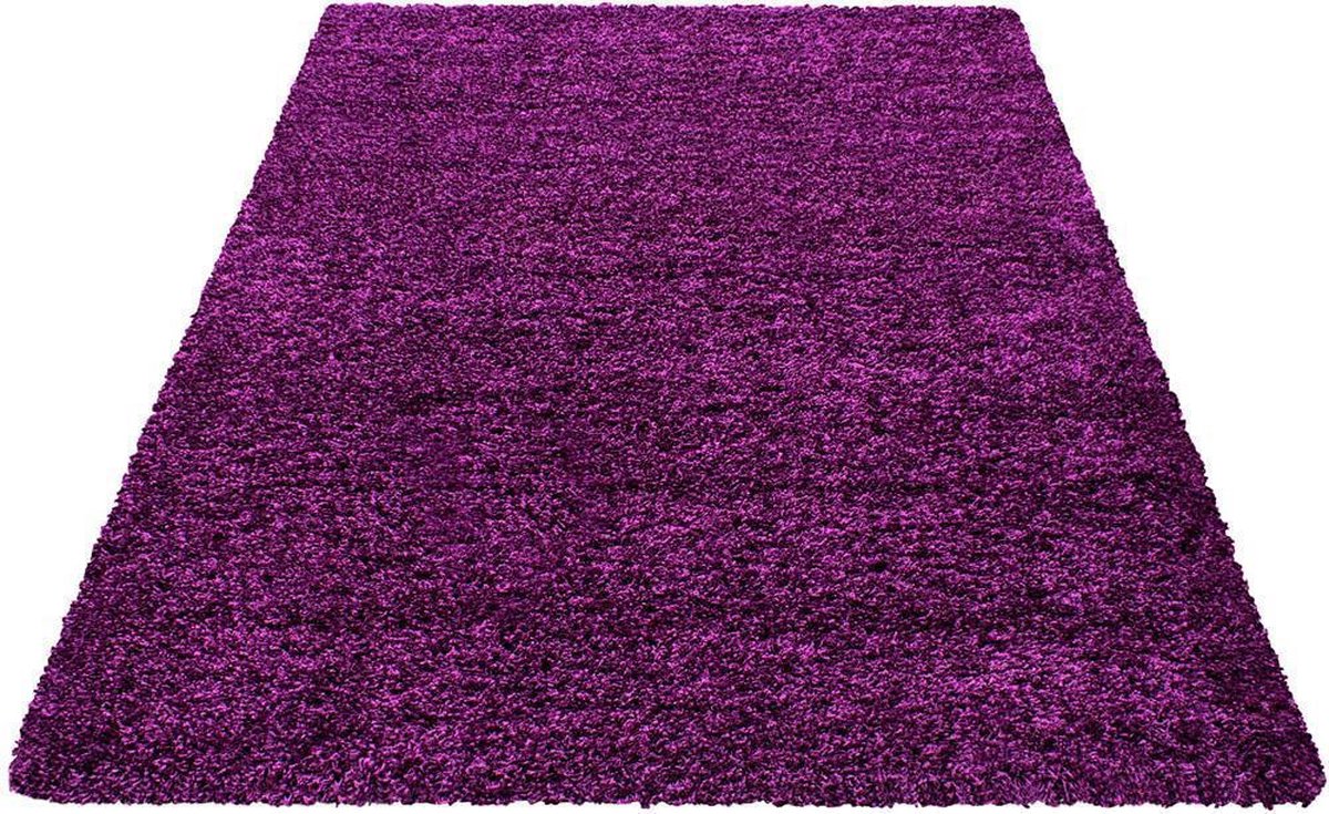 Hoogpolig vloerkleed Life - lila - 80x150 cm