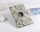 P.C.K. Hoesje/Boekhoesje/Bookcover/Bookcase/Book draaibaar Marmer Blauwe vlekken geschikt voor Apple iPad AIR/AIR2/2017/2018 MET GLASFOLIE/TEMPERED GLASS