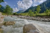 Fotobehang bergbeek Oostenrijk Smaragdtahl 350 x 260 cm - € 235,--