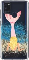 Casetastic Samsung Galaxy A21s (2020) Hoesje - Softcover Hoesje met Design - Mermaid Blonde Print