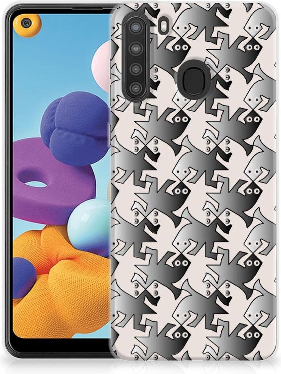Samsung Galaxy A21 TPU Hoesje Salamander Grey