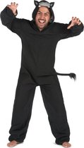 LUCIDA - Zwart panter onesie kostuum voor mannen