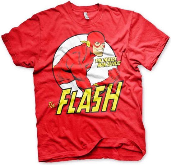 DC Comics The Flash Heren Tshirt -L- Fastest Man Alive Rood