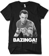 The Big Bang Theory Heren Tshirt -S- Sheldon Says BAZINGA! Zwart