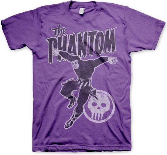 The Phantom Heren Tshirt -2XL- Jump Distressed Paars