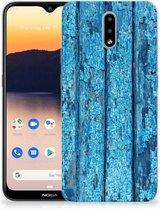Coque Téléphone pour Nokia 2.3 Housse Coque Bois Bleu