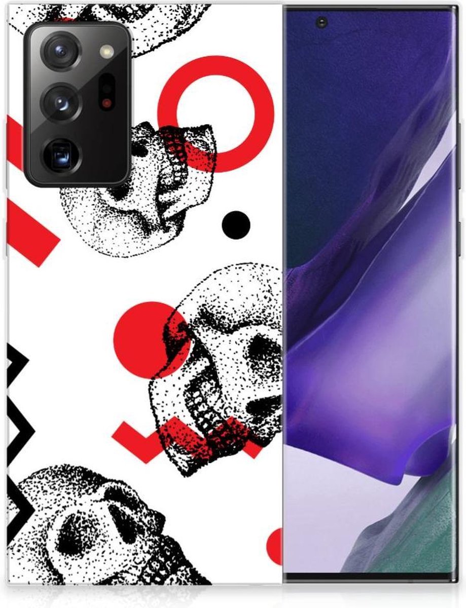 Silicone Back Case Samsung Galaxy Note20 Ultra Skull Red