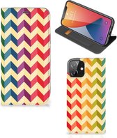Smartphone Hoesje Geschikt voor iPhone 12 | Geschikt voor iPhone 12 Pro Leuk Telefoonhoesje Zigzag Color