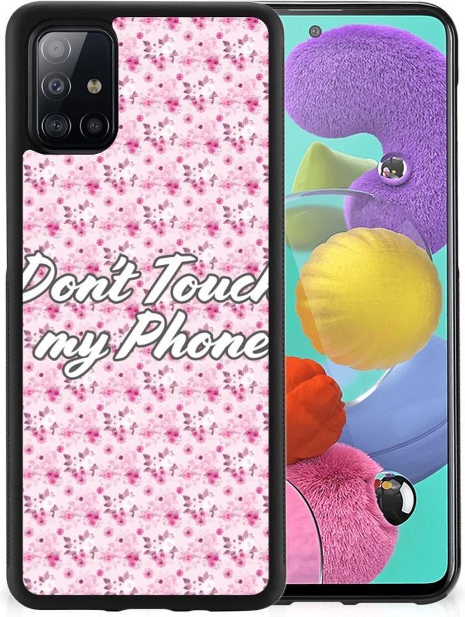 Back Cover voor Samsung Galaxy A51 TPU Hoesje Flowers Pink DTMP