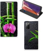 Hoesje Geschikt voor Samsung Galaxy Note20 Wallet Bookcase Orchidee