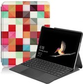 Case2go - Tablet Hoes geschikt voor Microsoft Surface Go 2 - Tri-Fold Book Case - Blocks