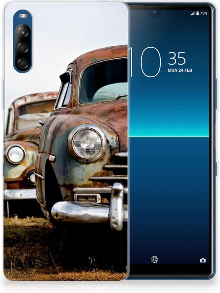 Sony Xperia L4 Siliconen Hoesje met foto Vintage Auto
