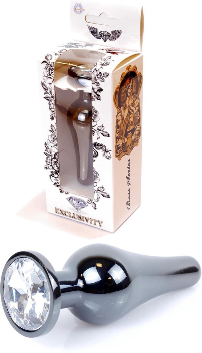 Goedkoopste Bossoftoys - Buttplug - Donker zilver - anaal - Wit - 64-00057 - gave cadeaubox