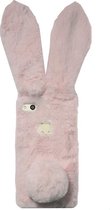 ADEL Siliconen Back Cover Softcase Hoesje Geschikt voor Huawei P10 Lite - Konijn Fluffy Pluche Zachte Stof