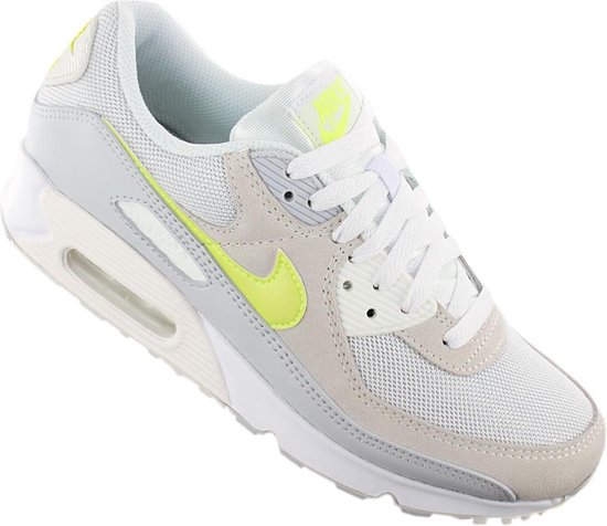 Nike Air Max 90 Sneakers - Maat 38.5 - Vrouwen - wit/grijs/geel | bol.com