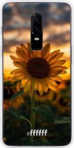 OnePlus 6 Hoesje Transparant TPU Case - Sunset Sunflower #ffffff