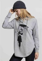 Urban Classics Banksy Hoodie/trui -S- Brandalised - Banksy´s Graffiti Umbrella Oversized Grijs