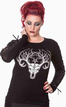 Banned Longsleeve top -XL- Delicate matter Zwart/Wit