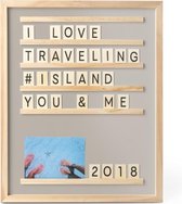Balvi Memories letterbord 46 x 37 cm, hout, grijs