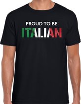 Italie Proud to be Italian landen t-shirt - zwart - heren -  Italie landen shirt  met Italiaanse vlag/ kleding - EK / WK / Olympische spelen supporter outfit L