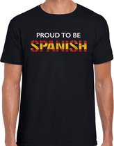 Spanje Proud to be Spanish landen t-shirt - zwart - heren -  Spanje landen shirt  met Spaanse vlag/ kleding - EK / WK / Olympische spelen outfit S