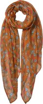 Melady Sjaal Dames Print 80*180 cm Geel Polyester Shawl Dames
