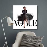 Canvas Experts doek met Vogue tekst en afwerking maat 50x50CM *ALLEEN DOEK MET WITTE RANDEN* Wanddecoratie | Poster | Wall art | canvas doek |