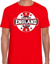 Have fear England is here / Engeland supporter t-shirt rood voor heren XL