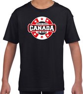Have fear Canada is here / Canada supporter t-shirt zwart voor kids M (134-140)