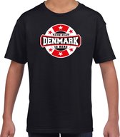 Have fear Denmark is here / Denemarken supporter t-shirt zwart voor kids XL (158-164)