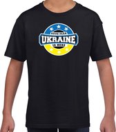 Have fear Ukraine is here / Oekraine supporter t-shirt zwart voor kids XS (110-116)