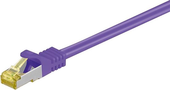 Danicom Cat7 S/FTP (PIMF) patchkabel / internetkabel 10 meter paars - netwerkkabel