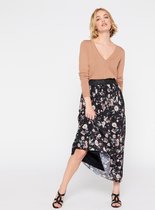 LOLALIZA Cardigan met diepe V-hals en knoopjes - Camel - Maat XS