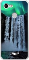 Google Pixel 3 Hoesje Transparant TPU Case - Waterfall Polar Lights #ffffff