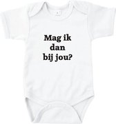 Rompertjes baby met tekst - Mag ik dan bij jou? - Romper wit - Maat 74/80