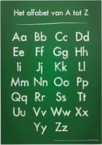 Educatieve poster (Forex) - Taal alfabet groen krijtbord - 50 x 70 cm (B2)