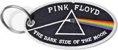 Pink Floyd - Dark Side Of The Moon Oval White Border Sleutelhanger - Zwart