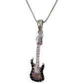 Halsketting elektrische gitaar (zwarte stenen)