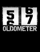 Oldometer 57: Oldometer 56-57 .57th Birthday Funny Gift