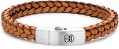 Rebel & Rose Absolutely Leather Braided Square 925 Cognac RR-L0083-S-21 cm